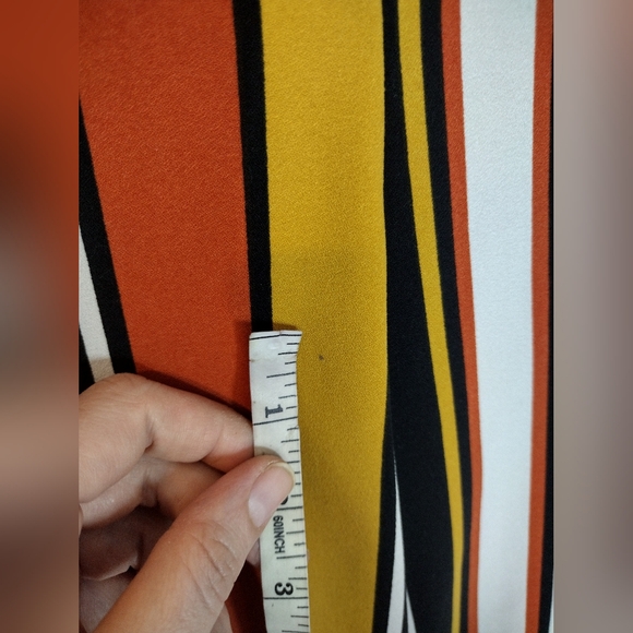 Cynthia Rowley Orange Black and Yellow Striped Pants Slacks - Picture 5 of 8